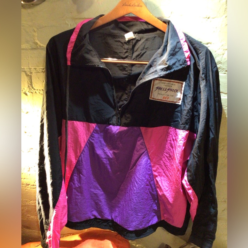 Vintage Shellshock Black and Purple Windbreaker Jacket